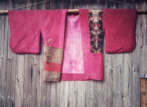 Vintage silk haori kimono - silk,