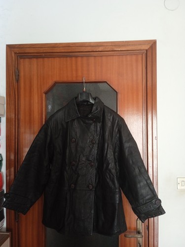 Giacca nera vera pelle con - giacca, in