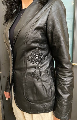 Giacca donna vera pelle nera - giacca,